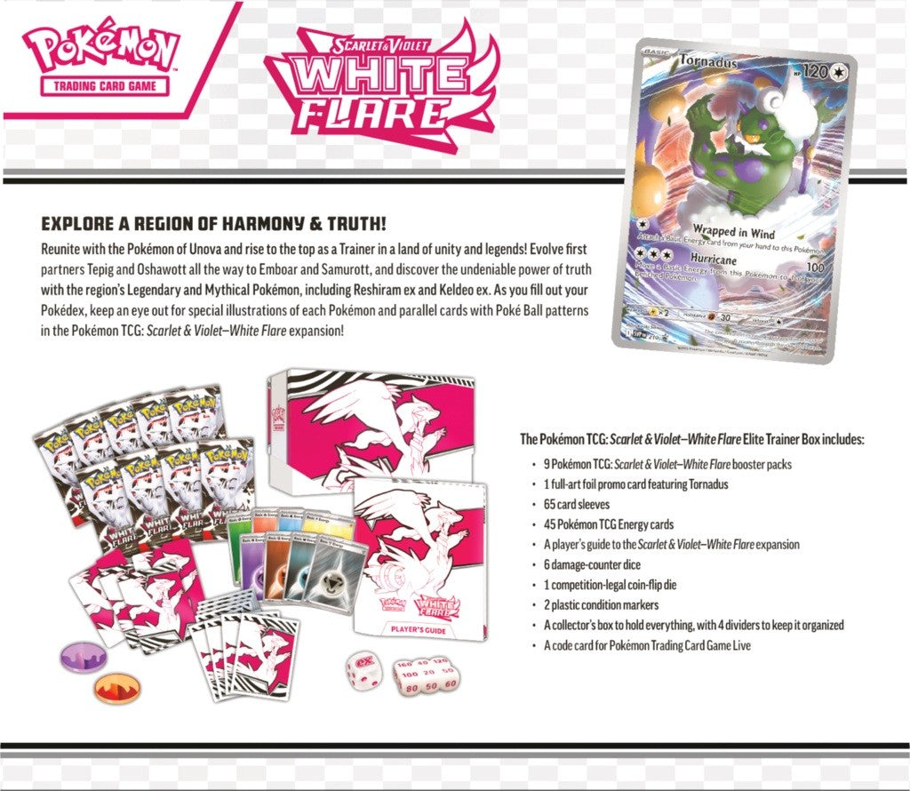 Pokemon TCG Karty Scarlet & Violet White Flare Elite Trainer Box - Reshiram ( ETB )