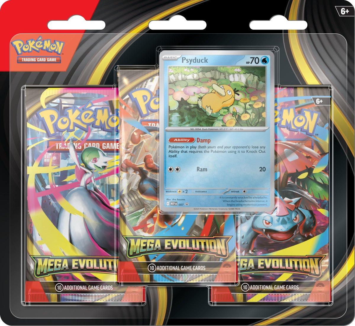 Pokemon TCG Karty Mega Evolution - 3-Pack Blister - Psyduck