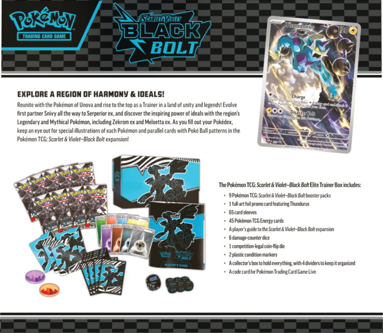 Pokémon TCG: Scarlet & Violet – Black Bolt – Elite Trainer Box – Zekrom