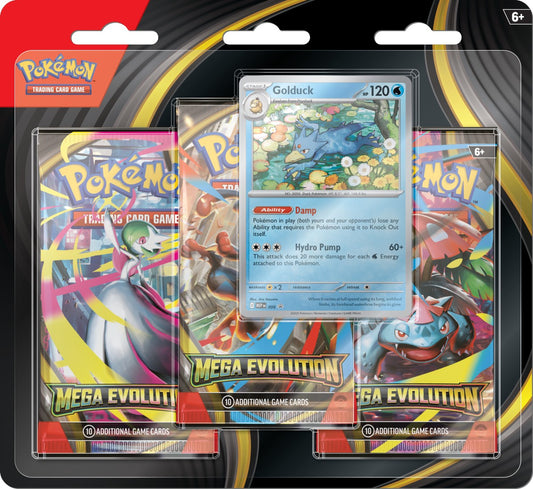 Pokemon TCG Karty Mega Evolution - 3-Pack Blister - Golduck